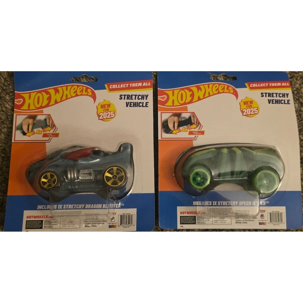 Hot Wheels Stretchy Vehicles Lot of 2 - Dragon Blaster & Speed Spider (New 2025)